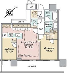 パークシティ武蔵小山ザタワー 2LDKの間取図画像
