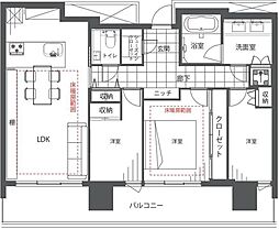 パークコート赤坂檜町ザタワー 3LDKの間取図画像