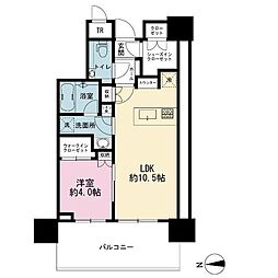 パークシティ中央湊ザタワー 1LDKの間取図画像