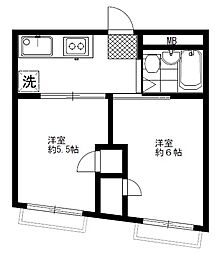 シャモット市ヶ谷 2Kの間取図画像