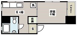 関口マンション 1Kの間取図画像