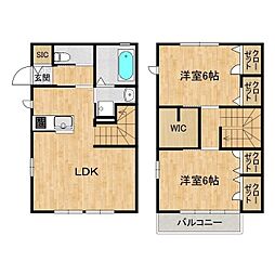ウエストフィールド 1階2LDKの間取り