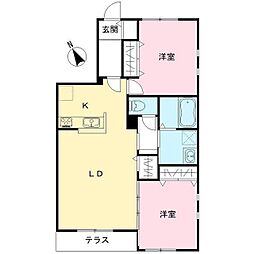 仮称）Novガーデンハウス谷田部　Ｇ棟 1階2LDKの間取り