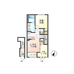 Familie　A 2階2LDKの間取り