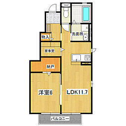 スペランツァ 1階1LDKの間取り