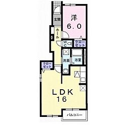 アン　ルミエール　II 1階1LDKの間取り