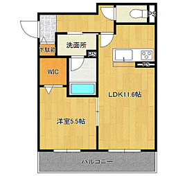 ベルコート 1LDKの間取図画像