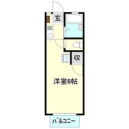 ミューズミサワA ワンルームの間取図画像