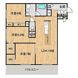 ジュエルコート（シャーメゾン） 1階3LDKの間取り