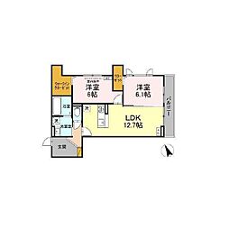 D’s LIEN　A 2階2LDKの間取り
