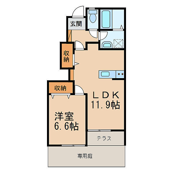 サンコート・ハナミズキ ｜和歌山県和歌山市古屋(賃貸アパート1LDK・1階・44.73㎡)の写真 その2