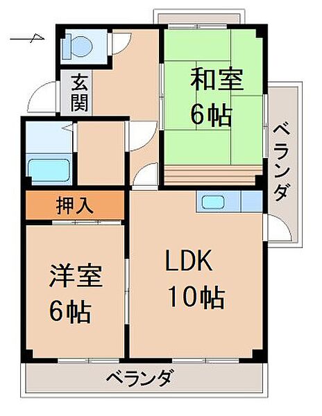 ルネみなと ｜和歌山県和歌山市湊(賃貸マンション2LDK・3階・56.00㎡)の写真 その2