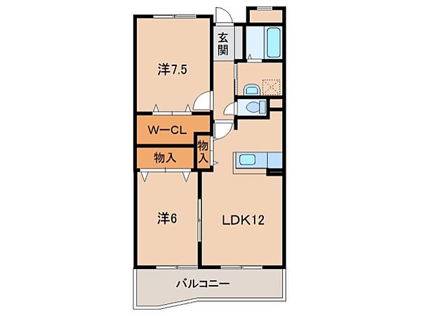 和歌山県和歌山市毛見(賃貸マンション2LDK・2階・61.03㎡)の写真 その2