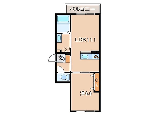 和歌山県和歌山市紀三井寺(賃貸アパート1LDK・2階・41.18㎡)の写真 その2
