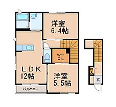 シャーメゾン岸宮  ｜ 和歌山県紀の川市貴志川町岸宮（賃貸アパート2LDK・2階・62.60㎡） その2