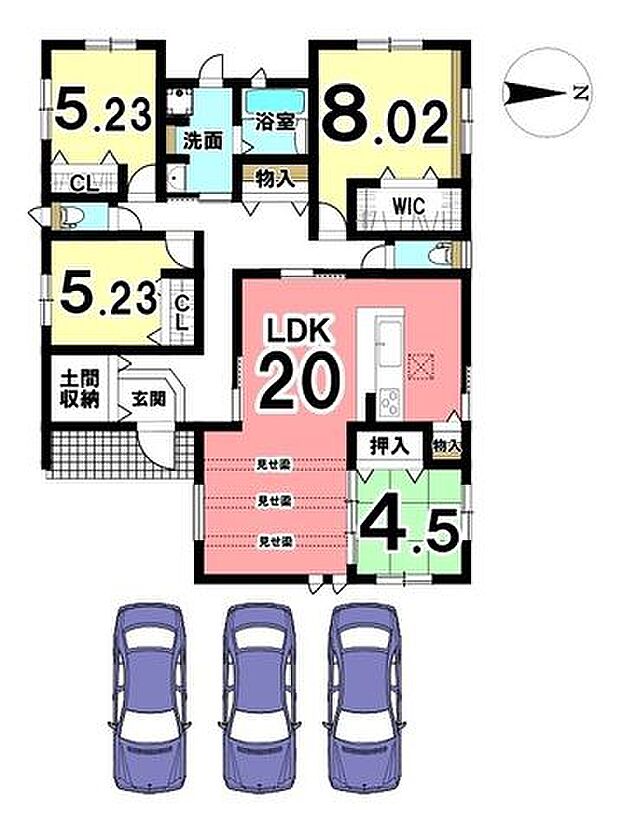 ご要望の多い平屋に新築戸建。LDKと和室を合わせて24.5帖の広々空間!収納スペースも豊富に確保しております