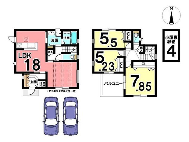 LDKは広々18帖!収納スペースも豊富に確保しております