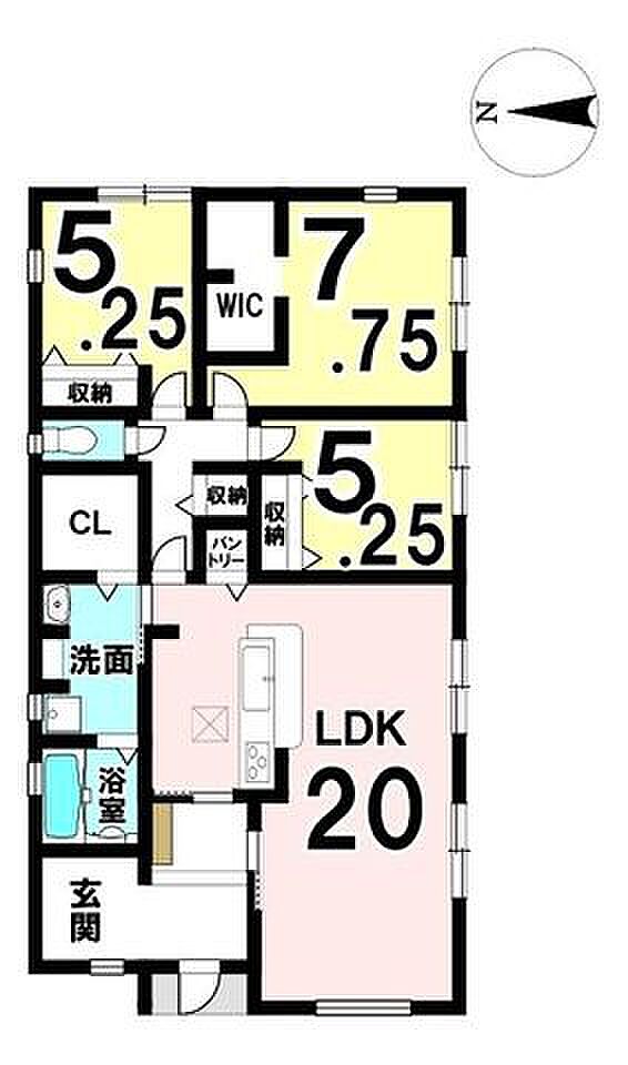 土地77.59坪、平屋の新築戸建てです!収納も充実しています。