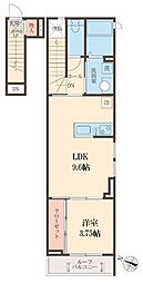M-Valley 2階1LDKの間取り