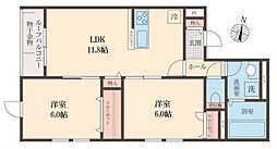 ＳＯＰＨＩＡ方南 2階2LDKの間取り