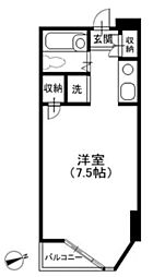 コーポアルプ 403 4階ワンルームの間取り