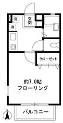 エトワール徳丸 2階1Kの間取り