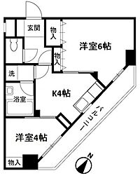 第5山庄ビル 2Kの間取図画像