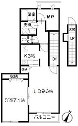 プラートフジ参番館 1LDKの間取図画像