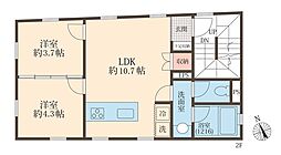 テラス松庵 2LDKの間取図画像