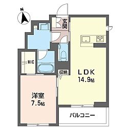 アルバハウス 1LDKの間取図画像