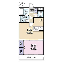SalonGrace 1LDKの間取図画像