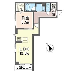エクセレント武蔵浦和リュクス 1LDKの間取図画像