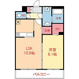 アヴニール並木 1LDKの間取図画像