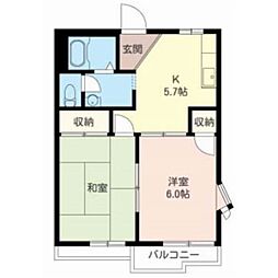 サンハイムE 2Kの間取図画像