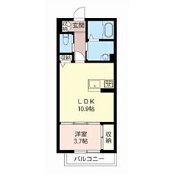 スーセントマリー 1LDKの間取図画像