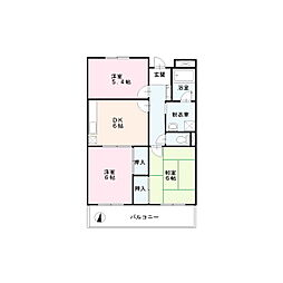 アルス桜田 3DKの間取図画像