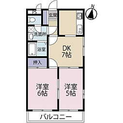 クレートメゾン西浦和 2DKの間取図画像