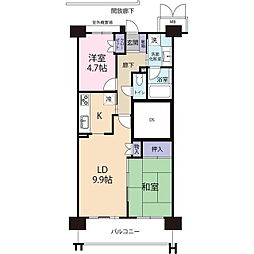 グランデュオ北街区 2LDKの間取図画像