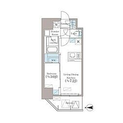 エスリードレジデンス ザ・グラン大阪ノア 1LDKの間取図画像