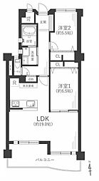 京橋南コーポ3号棟 2LDKの間取り