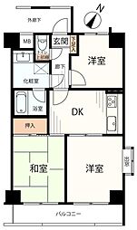 ダイアパレス川崎元木町 3DKの間取図画像