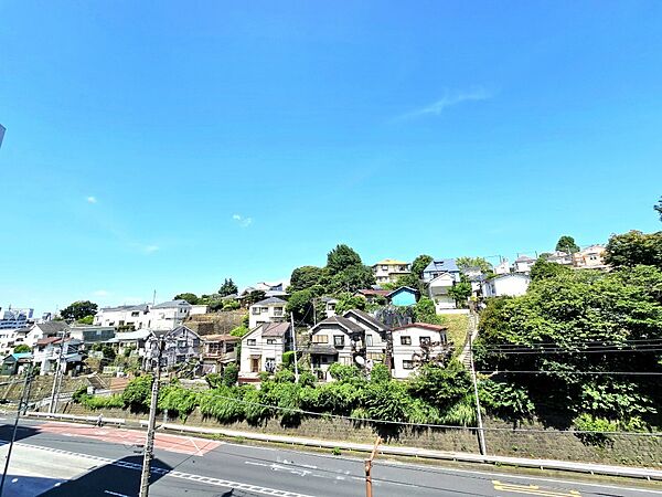 前面には建物がないため、明るい眺望です。花火が見えます。