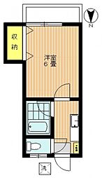 ケーズハウス 2階1Kの間取り