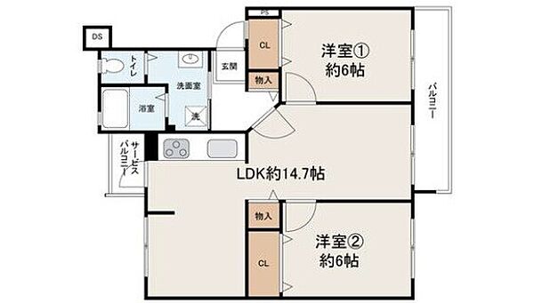 【間取図】◆全居室収納あり！豊富な収納スペースで住空間がスッキリして快適に過ごせそうですね♪◆買い物も便利な好立地