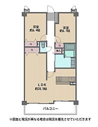 エバーランドシティ新・泉北8番館 2LDKの間取り