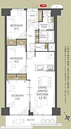 泉北星和台コーポラス 3DKの間取図画像