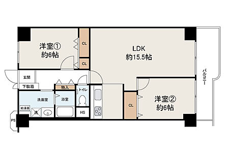 【間取図】◆スーパー・コンビニなど徒歩圏内で生活便利な好立地マンション◆緑豊かな閑静な住宅地!たっぷりの陽光と心地よい風が舞い込む住まい