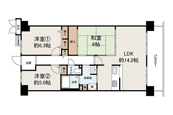 【間取図】◆リフォームしてのお渡しです！◆3ＬＤＫの住まい◆生活便利な好立地◆全居室収納あり！豊富な収納スペースで住空間がスッキリ♪◆南海高野線「堺東」駅まで徒歩約13分