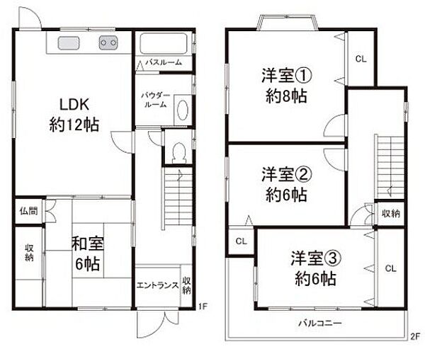 【間取図】◆リフォーム済み◆ゆとりのある4ＬＤＫの住まい◆駐車スペース2台分あり◆周辺環境充実◆たっぷりの陽光と心地よい風が舞い込む住まい