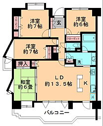 グランボア千葉ウイングアリーナ 4LDKの間取図画像